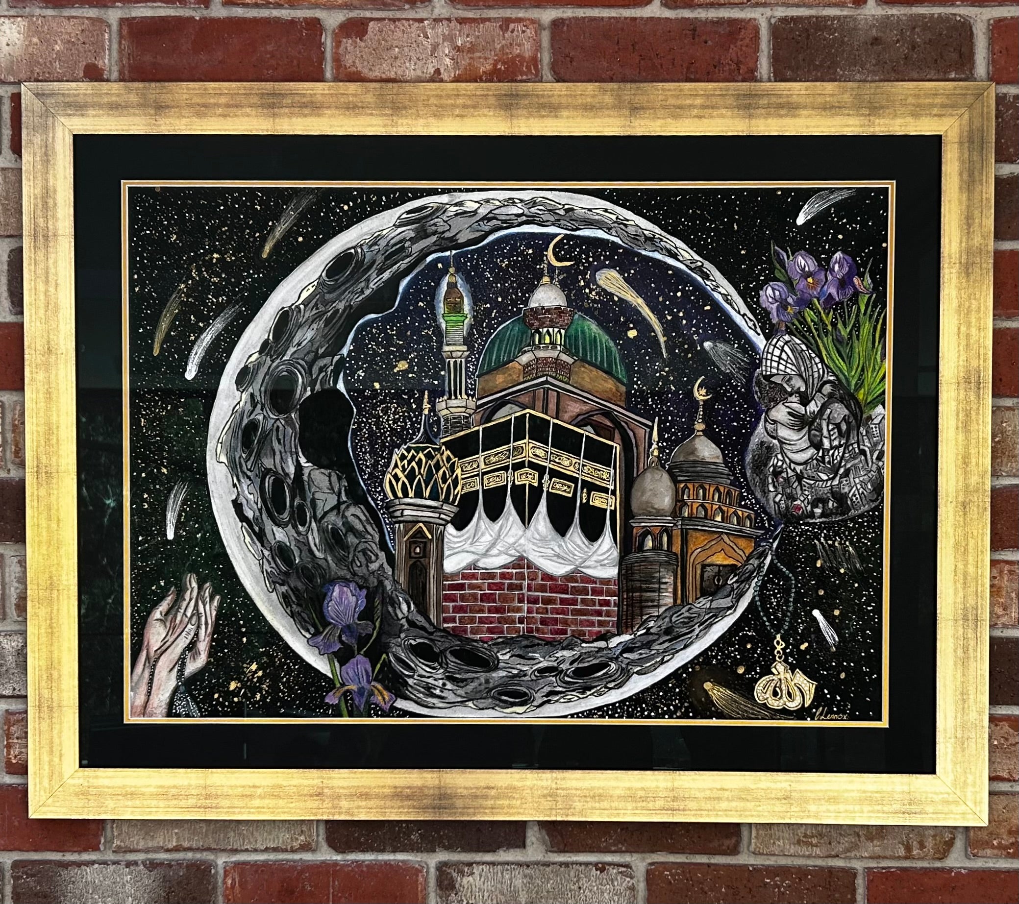 Close-up detail of Borders Unseen archival cotton rag art print texture