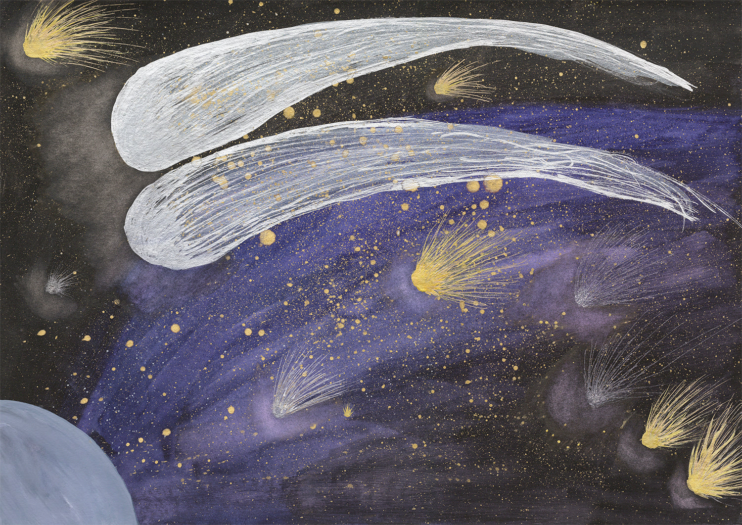 Cosmic abstract premium canvas art print by LizyG&Co