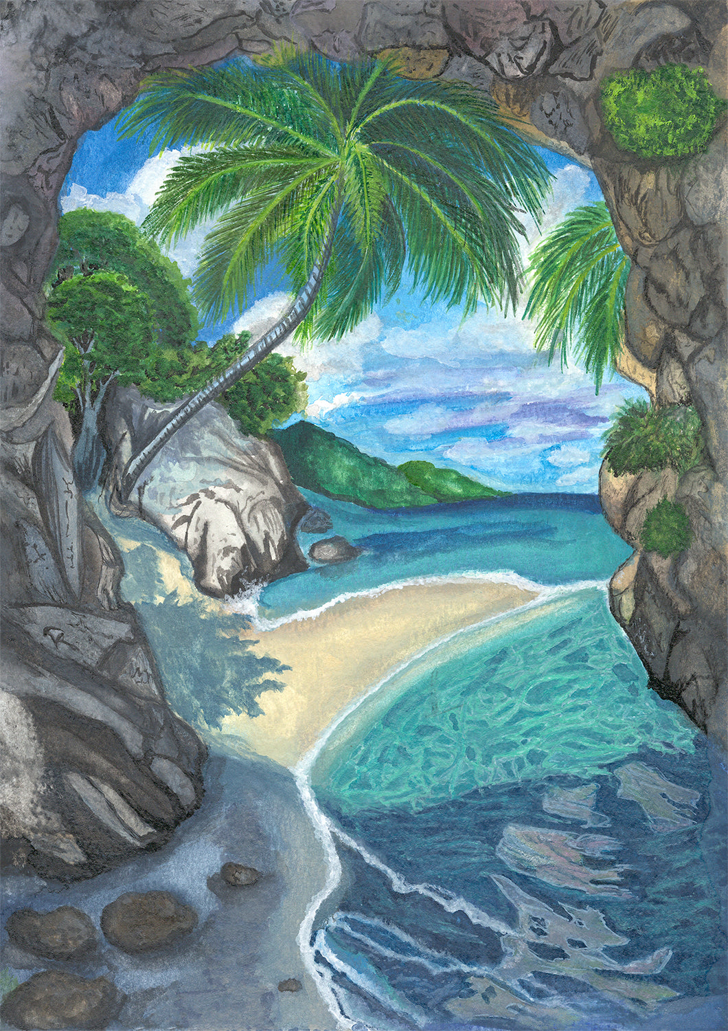 Island Dreaming art print on cotton rag 320gsm by LizyG&Co